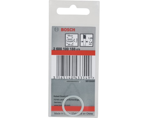 Rondelle Bosch sous blister, diamètre intérieur 16 mm, diamètre extérieur 20 mm