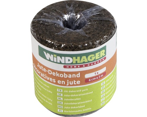 Ruban de décoration en jute Windhager, rouleau de 6 cm x 3 m