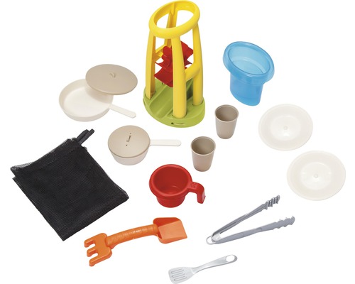Set d''accessoires pour cuisine de sable avec seau, pelle et moules