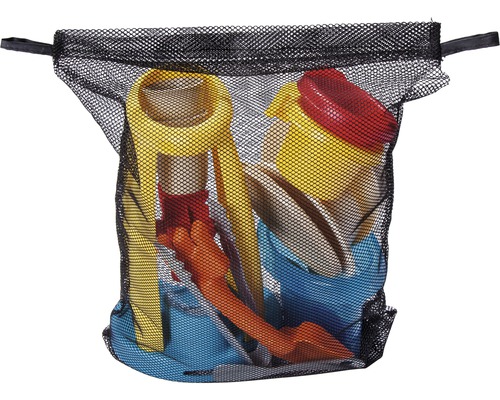 Sac en filet rempli de jouets pour le bac à sable