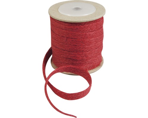 Windhager Ruban de décoration en jute 20 m rouge Bobine de ruban décoratif rouge