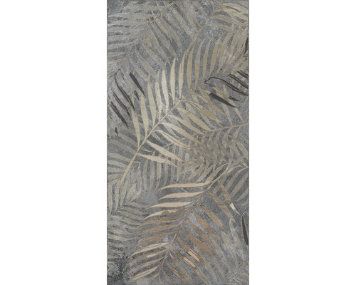 Feinsteinzeug Wand-Dekor-Fliese Golden Fern 60x120 cm rek.