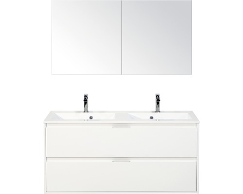 Ensemble de meubles de salle de bains Sanox Porto blanc haute brillance 120x170 cm