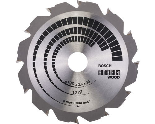 Bosch Kreissägeblatt Construct Wood Ø 190x30 mm Z 12