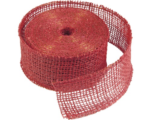 Windhager Ruban de décoration en jute 10 m rouge Rouleau de ruban décoratif en jute