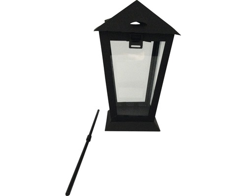 Lanterne funéraire avec tige 14x14x25 cm, noir