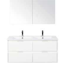 Ensemble de meubles de salle de bains avec double vasque, meuble sous-vasque et armoire de toilette