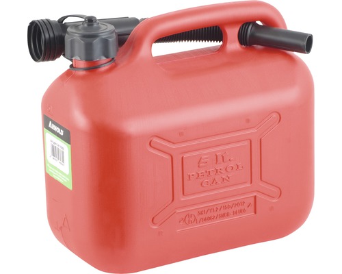 Bidon de carburant en plastique avec bec verseur flexible et poignée de transport