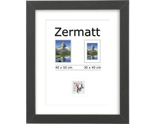 Cadre en bois Zermatt noir 40x50 cm