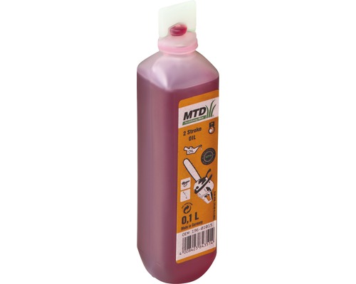 Huile moteur deux temps MTD, bouteille de 0,1 litre pour tronçonneuses et outils de jardin