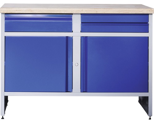 Établi Industrial A 3.1 1180 x 880 x 700 mm 2 portes 3 tiroirs gris/bleu