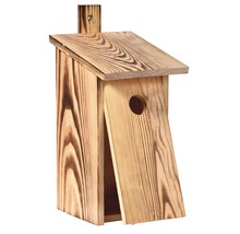 Vogelhaus aus Holz mit abnehmbarer Vorderseite und rundem Eingangsloch