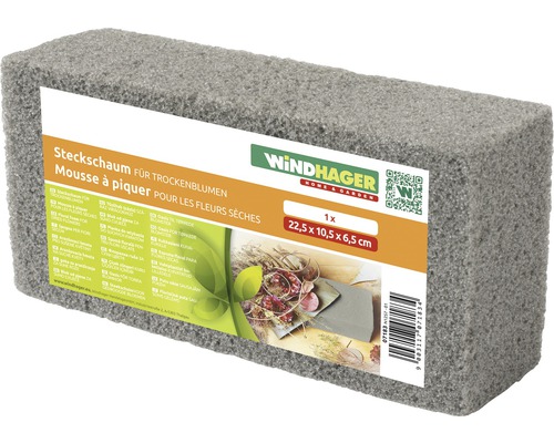 Mousse de fleuriste pour fleurs séchées, dimensions 22,5 x 10,5 x 6,5 centimètres