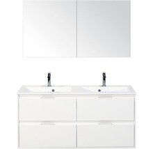 Meuble-lavabo double avec meuble sous-vasque et armoire de toilette pour salle de bains
