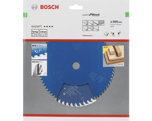 Lame de scie circulaire Bosch Expert Wood, diamètre 165 millimètres