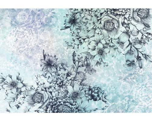Papier peint panoramique intissé XXL4-071 Windflowers 4 pces 368 x 248 cm Papier peint à motif floral avec design floral