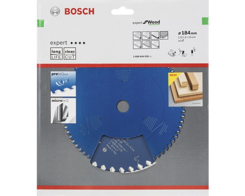 Lame de scie circulaire Bosch Expert Wood, diamètre 184 millimètres