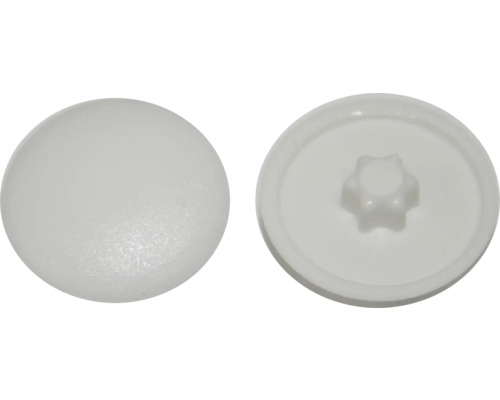 Cache pour empreinte étoile T 25, blanc, plastique, 200 unités Cache en plastique, avant et arrière