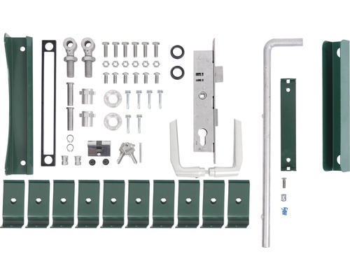 Zubehörset für Doppeltor Stabgitter 1400-2000 grün