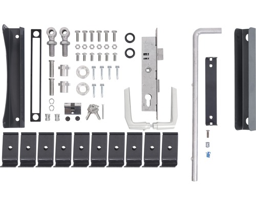 Kit d’accessoires pour portail à deux vantaux en grillage à barreaux 1400-2000 anthracite