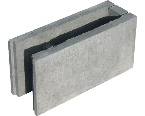 Bloc à bancher brique de finition gris 50x25x17,5 cm