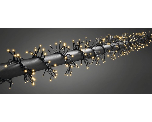 Guirlande lumineuse grappe LED Konstsmide 7,2 m + longueur du câble d'alimentation 5 m 960 LED couleur d'éclairage ambre avec contrôleur avec 8 fonctions Guirlande lumineuse avec lumières blanc chaud pour intérieur et extérieur
