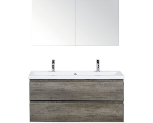 Ensemble de meubles de salle de bains Sanox Evora Nebraska oak avec armoire de salle de bains à miroir 120x170 cm