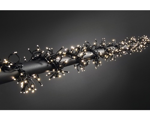 Guirlande lumineuse buissons LED Konstsmide 8,60 m + câble de 5 m 1152 LED couleur d'éclairage blanc chaud avec contrôleur à 8 fonctions Guirlande lumineuse avec de nombreuses petites lumières LED blanc chaud sur un tube