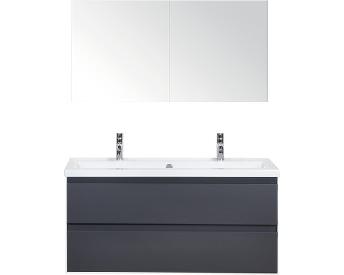 Ensemble de meubles de salle de bains Sanox Evora anthracite mat avec armoire de salle de bains à miroir 120x170 cm