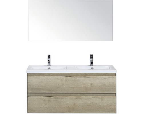 Ensemble de meubles de salle de bains Sanox Evora chêne nature avec miroir 120x170 cm