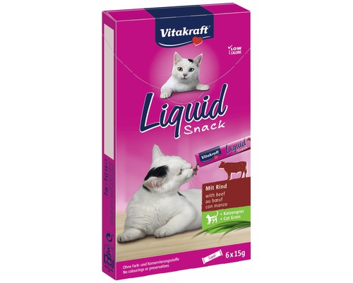 Vitakraft Liquid Snack boeuf pour chats, lot de 6