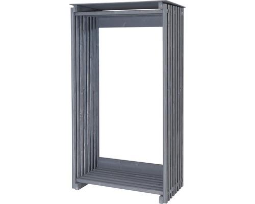 Holzlager aus Holzlatten mit Dach