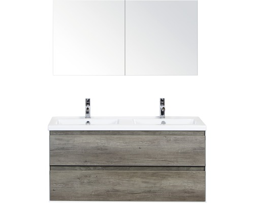 Ensemble de meubles de salle de bains Sanox Evora Nebraska oak avec armoire de salle de bains à miroir 120x170 cm
