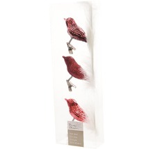 Drei dekorative Vögel aus Glas mit Klammern