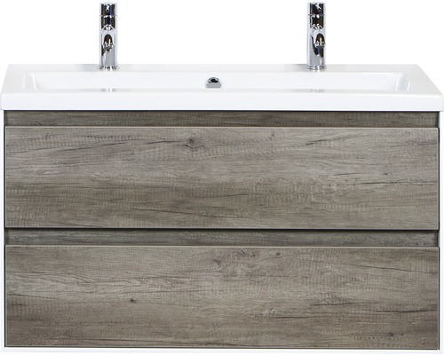 Ensemble de meubles de salle de bains Sanox Evora Nebraska oak avec lavabo céramique 100x170 cm