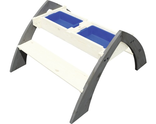 Table de jeux pour enfants en bois avec deux bacs bleus