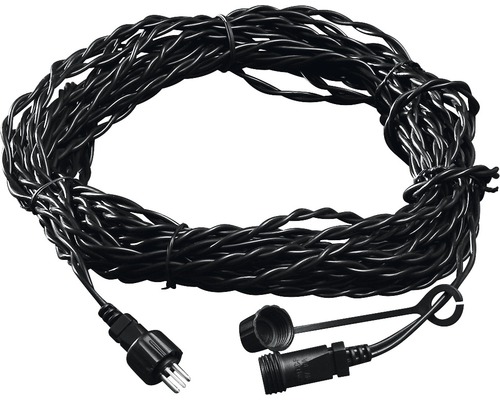 LED Systembeleuchtung Verlängerungskabel Konstsmide schwarzes Kabel Verlängerungskabel mit Stecker und Kupplung für den Aussenbereich