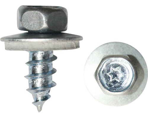 Vis de façade av. rondelle d'étanchéité 6,5x38 mm galv. zinguée, 100 pièces Vis de façade av. rondelle d'étanchéité 6,5x38 mm galv. zinguée, 100 pièces