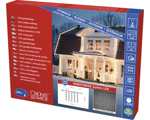 Emballage de rideau lumineux LED Konstsmide System pour l''extérieur