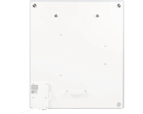 Arrière d''un chauffage infrarouge avec boîtier de raccordement et points de montage