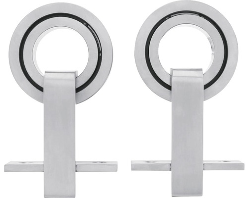 Kit de roulement à galet Intersteel Modern Top 155 mm acier inoxydable brossé Deux supports de rampe métalliques pour montage mural.