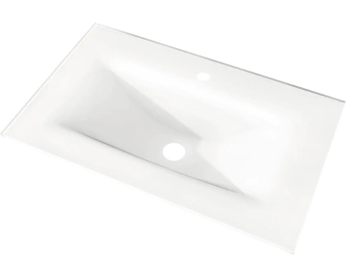 Meuble-lavabo 75x47 cm verre blanc