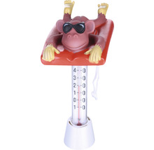 Poolthermometer mit Affenfigur auf einer Luftmatratze