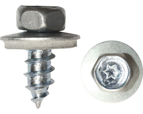 Vis de façade av. rondelle d'étanchéité 6,5x50 mm galv. zinguée, 100 pièces Vis de façade av. rondelle d'étanchéité 6,5x50 mm galv. zinguée, 100 pièces