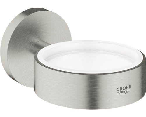 Support GROHE Essentials pour verre, coupelle porte-savon et distributeur de savon supersteel 40369DC1