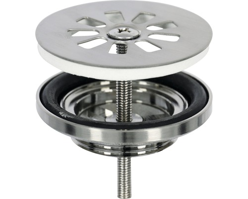 Spülenablaufgarnitur aus Metall mit Sieb