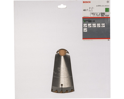 Lame de scie circulaire Bosch Optiline Wood, diamètre 315 millimètres, pour bois