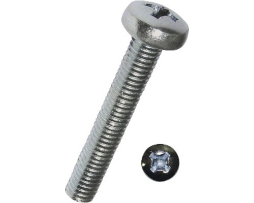 Vis à tête bombée 4.8 m avec empreinte cruciforme DIN 7985 M5x6 mm galvanisée, 100 pièces