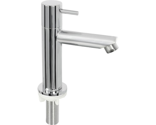 Einzelner, verchromter Waschtischhahn