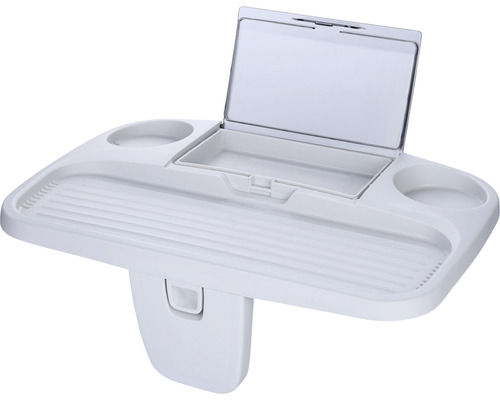 Tablette de baignoire avec porte-gobelets et compartiment de rangement